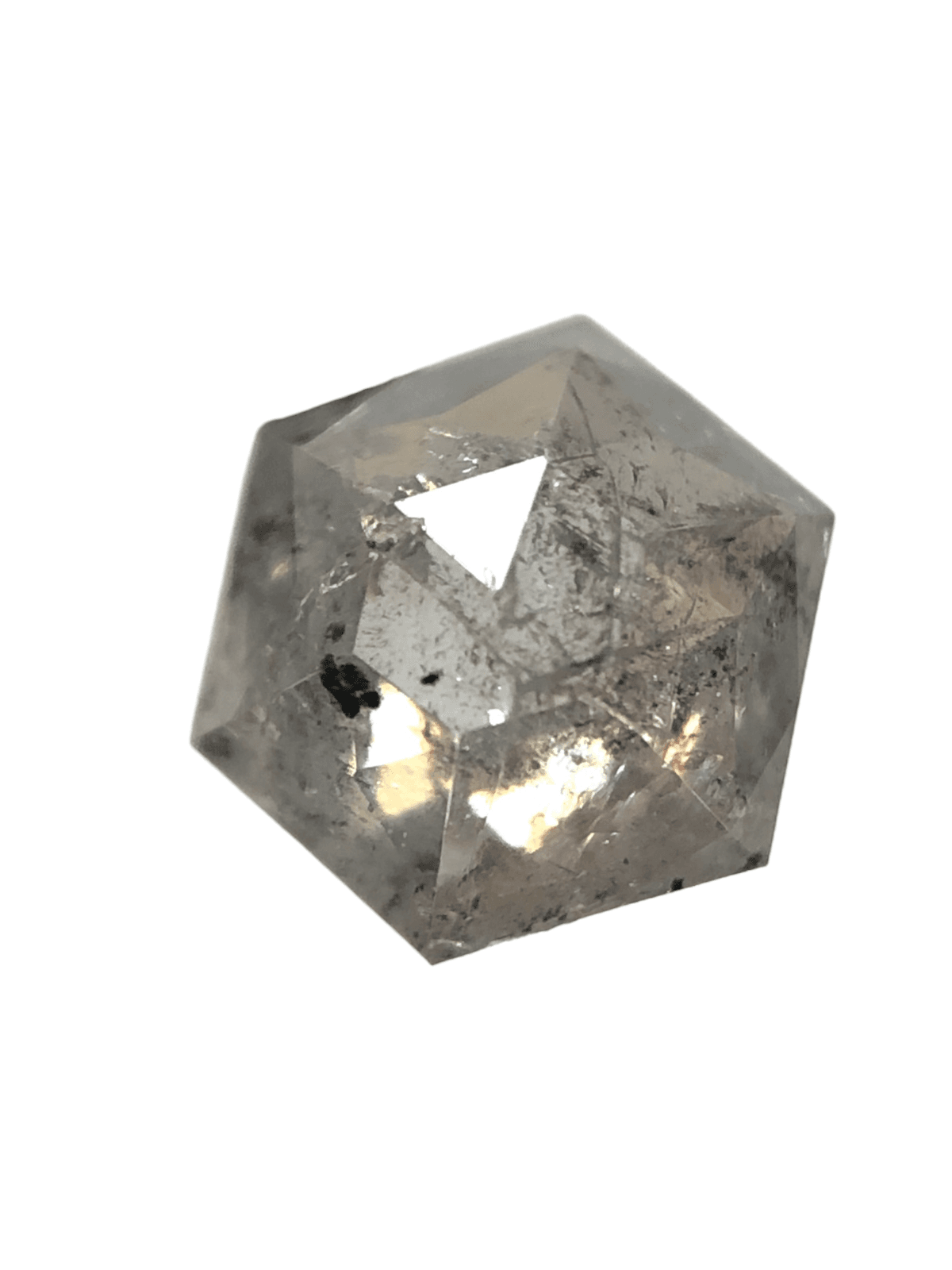 Salt And Pepper Diamond Light Grey Color Hexagon Shape Cut Diamond Salt And Pepper Diamond Light Grey Color Hexagon Shape Cut Diamond