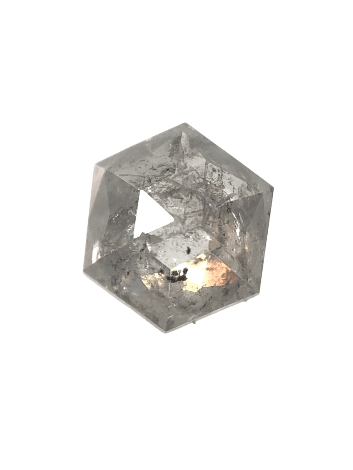 Salt And Pepper Diamond Light Grey Color Hexagon Shape Cut Diamond Salt And Pepper Diamond Light Grey Color Hexagon Shape Cut Diamond