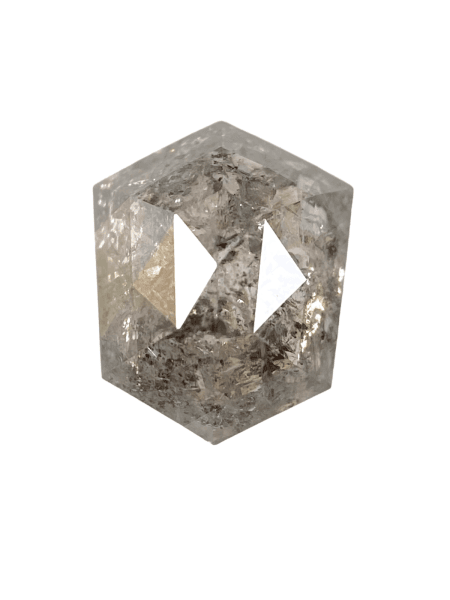 1.20 CT Salt And Pepper Diamond Hexagon Shape Diamond Light Grey Color Natural Loose Diamond