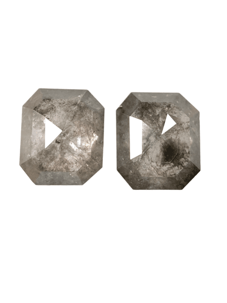 1.42.CT Emerald Shape Pair Diamond Salt And Pepper Diamond