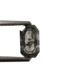 1.29Ct Salt And Pepper Diamond Emerald Shape Diamond Black Color Diamond Omimportsinc Om