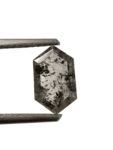1.12Ct Salt And Pepper Diamond Hexagon Shape Diamond Black Color Diamond Omimportsinc Om