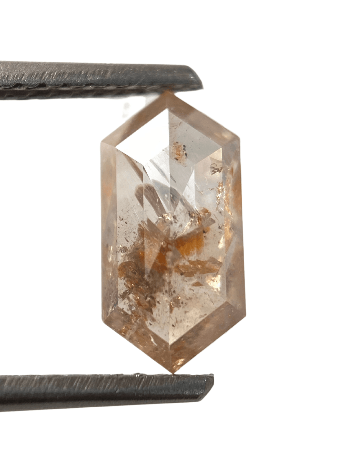 1.45CT 10.38*5.23*2.86 Rustic Diamond Hexagon Shape Light Champagne Color Natural Loose Diamond For Engagement And Wedding Ring OM74 1.45CT 10.38*5.23*2.86 Rustic Diamond Hexagon Shape Light Champagne Color Natural Loose Diamond For Engagement And Wedding Ring OM74