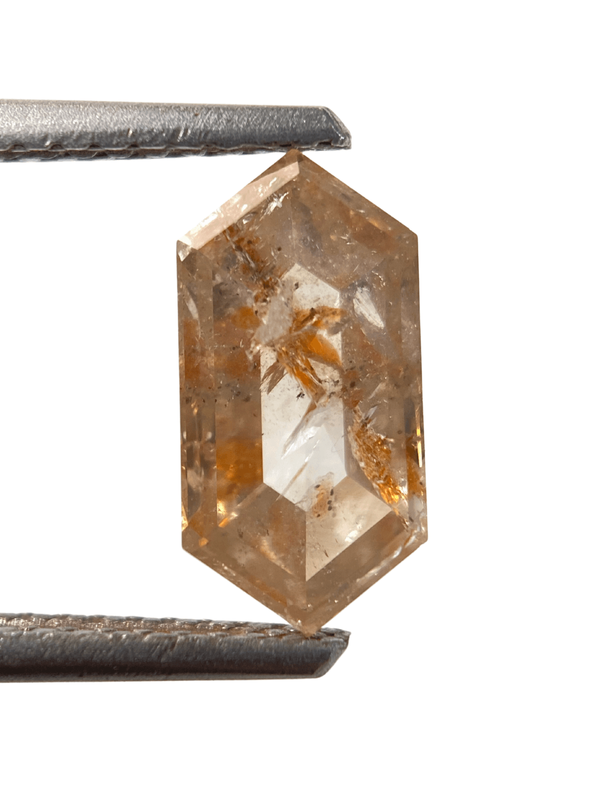 1.45CT 10.38*5.23*2.86 Rustic Diamond Hexagon Shape Light Champagne Color Natural Loose Diamond For Engagement And Wedding Ring OM74 1.45CT 10.38*5.23*2.86 Rustic Diamond Hexagon Shape Light Champagne Color Natural Loose Diamond For Engagement And Wedding Ring OM74