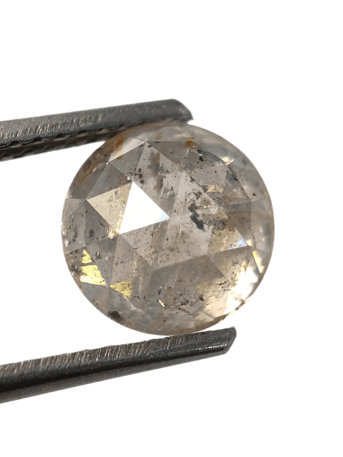 25 2.35CT 7.88*4.61* Salt And Pepper Diamond Round Rose Shape Diamond Light Champagne Color Diamond For Engagement And Wedding Ring OM75