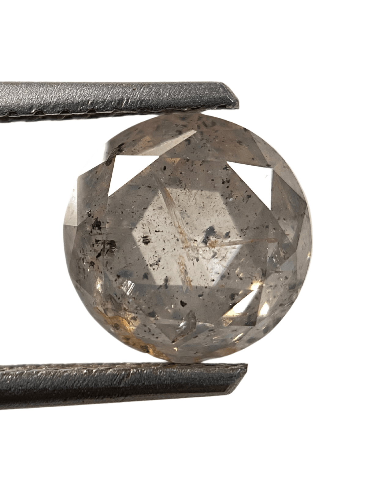 2.35CT 7.88*4.61* Salt And Pepper Diamond Round Rose Shape Diamond Light Champagne Color Diamond For Engagement And Wedding Ring OM75 2.35CT 7.88*4.61* Salt And Pepper Diamond Round Rose Shape Diamond Light Champagne Color Diamond For Engagement And Wedding Ring OM75