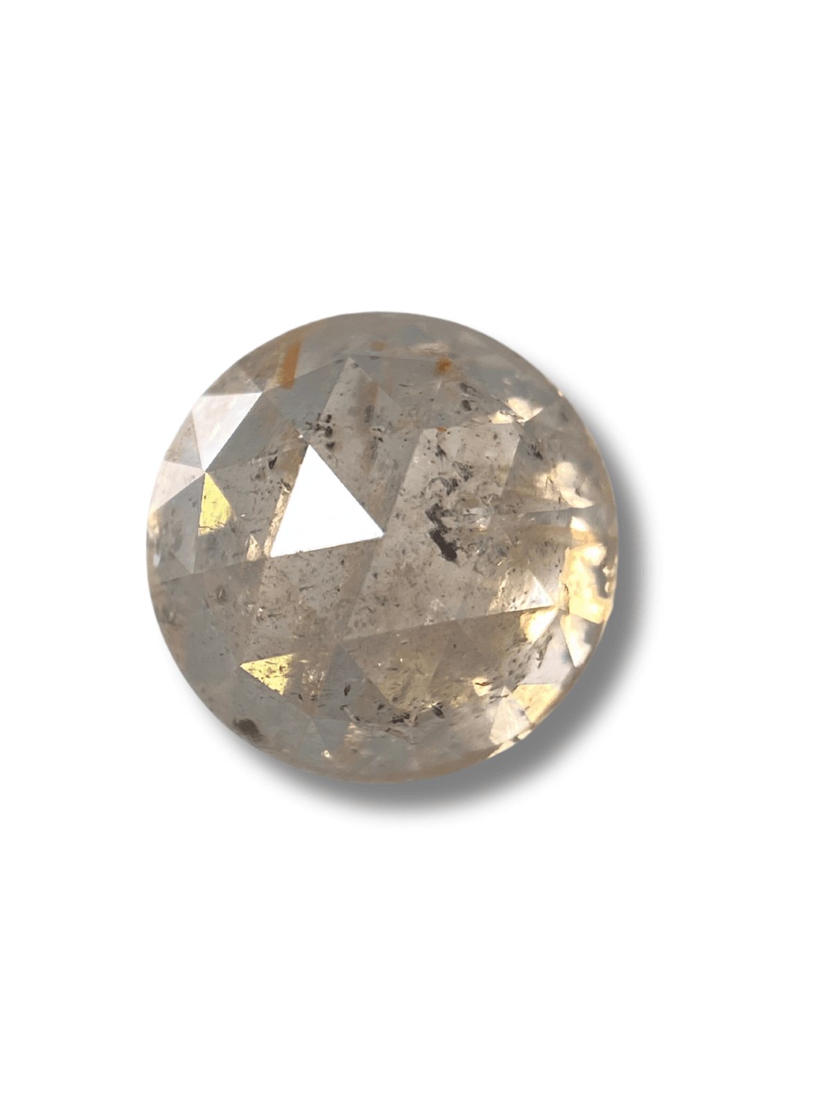 2.35CT 7.88*4.61* Salt And Pepper Diamond Round Rose Shape Diamond Light Champagne Color Diamond For Engagement And Wedding Ring OM75 2.35CT 7.88*4.61* Salt And Pepper Diamond Round Rose Shape Diamond Light Champagne Color Diamond For Engagement And Wedding Ring OM75