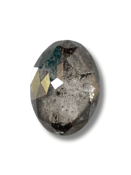 1.69Ct Salt And Pepper Diamond Oval Shape Black Color Natural Loose Diamond For Engagement And Wedding Ring