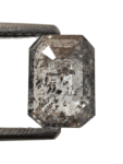 1.39CT Salt And Pepper Diamond Emerald Shape Grey Color Natural Loose Diamond For Engagement And Wedding Ring