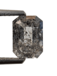 1.39CT Salt And Pepper Diamond Emerald Shape Grey Color Natural Loose Diamond For Engagement And Wedding Ring