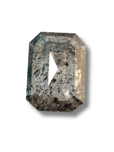 1.39CT Salt And Pepper Diamond Emerald Shape Grey Color Natural Loose Diamond For Engagement And Wedding Ring