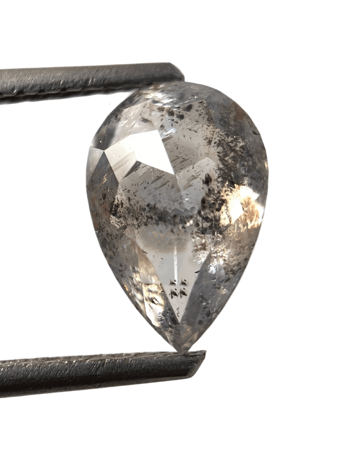 2.08CT Salt And Pepper Diamond Pear Shape Light Brown Color Natural Loose Diamond For Engagement And Wedding Ring OM70 2.08CT Salt And Pepper Diamond Pear Shape Light Brown Color Natural Loose Diamond For Engagement And Wedding Ring OM70