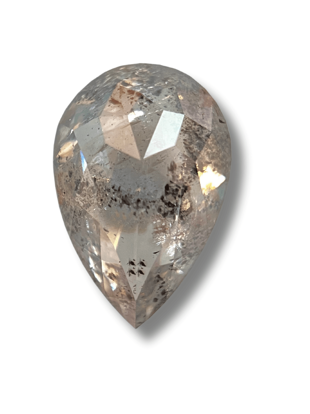 2.08CT Salt And Pepper Diamond Pear Shape Light Brown Color Natural Loose Diamond For Engagement And Wedding Ring OM70 2.08CT Salt And Pepper Diamond Pear Shape Light Brown Color Natural Loose Diamond For Engagement And Wedding Ring OM70