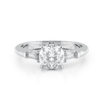 Round Diamond Three Stone Ring For Women