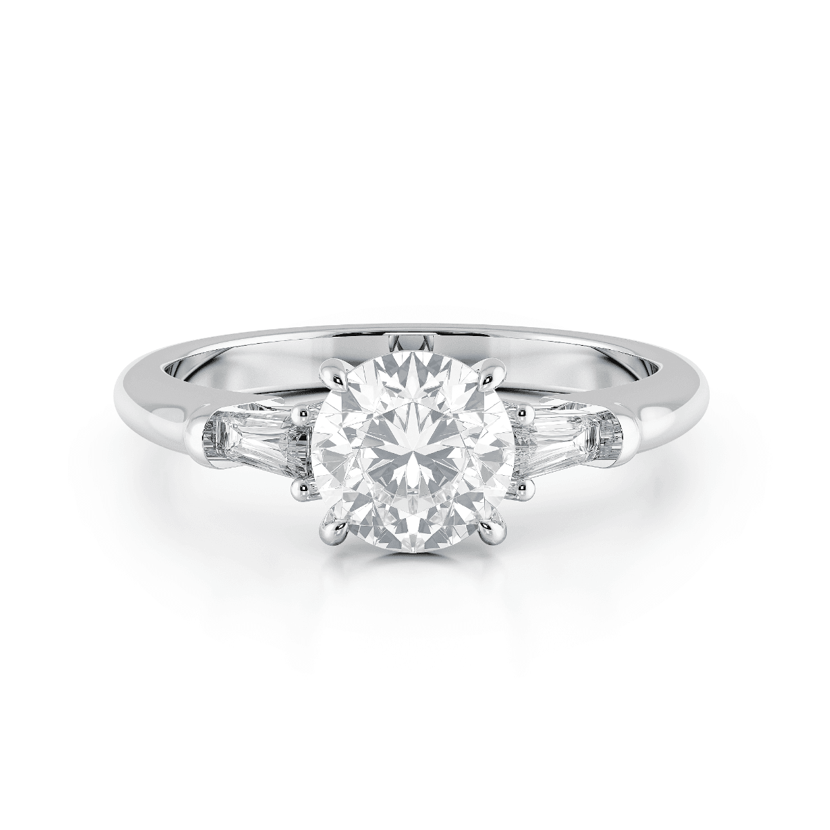 Round Diamond Three Stone Ring For Women Round Diamond Three Stone Ring For Women