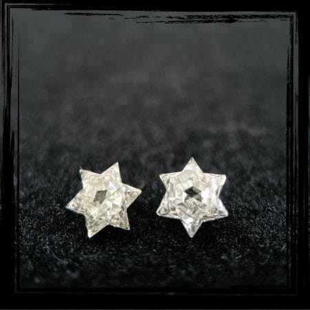 0.52CT Hexa (Star) Diamond Shape Matching Pair For Earrings and stud