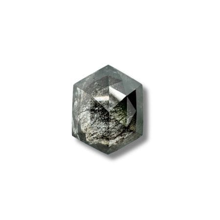 Salt And Pepper Diamond Hexagonal Shape Blackish Color Diamond