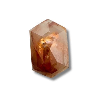 Salt And Pepper Diamond Hexagonal Shape Peachy Color Diamond