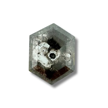 Salt And Pepper Diamond Hexa Long Shape Blackish Color Diamond