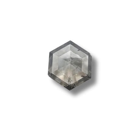 Salt And Pepper Diamond Hexagonal Shape Light Grey Color Diamond
