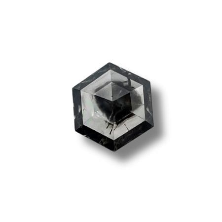 Salt And Pepper Diamond Hexagonal Shape Blackish Color Diamond