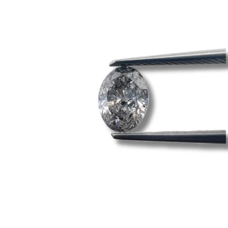 Salt And Pepper Diamond Oval Shape White Color Diamond