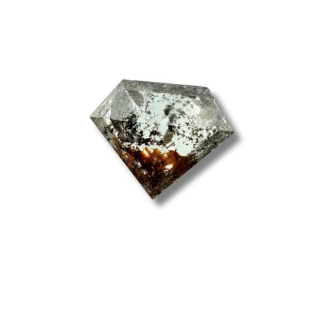 Salt And Pepper Diamond Shield Shape Peachy Color Diamond