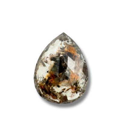 Salt And Pepper Diamond Pear Shape Peachy Color Diamond