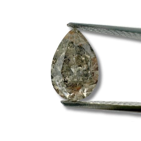 Salt And Pepper Diamond Pear Shape Light Grey Color Diamond