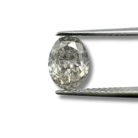 Salt And Pepper Diamond Oval Shape Light Grey Color Diamond