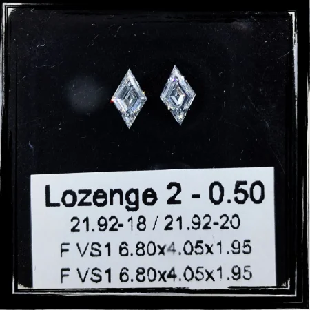 Lozenge Shape Diamond Diamond matching pair 0.50ct Matched Pairs