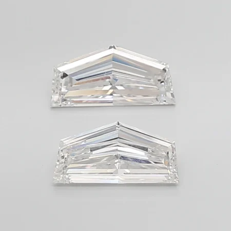 2.59 Carat F-VS1 Cadillac Step Cut Lab Diamond Pair (10.65x5.2mm)