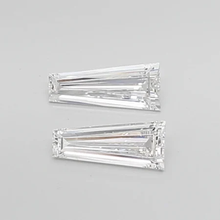 0.72 Carat F-VVS2 Taper Step Cut Lab Diamond Pair (7.6x3.3mm)