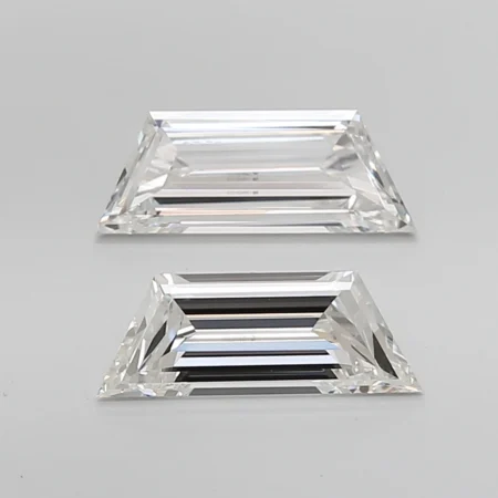 3.06 Carat G-VS2 Trapezoid Step Cut Lab Diamond Pair (13.18x4.99mm)