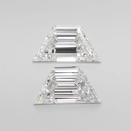 0.62 Carat E-VS1 Trapezoid Step Cut Lab Diamond Pair (6.35x3.45mm)