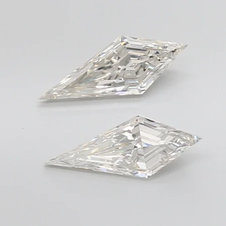 2.56 Carat G-VS1 Kite Step Cut Lab Diamond Pair (14.3x5.5mm)