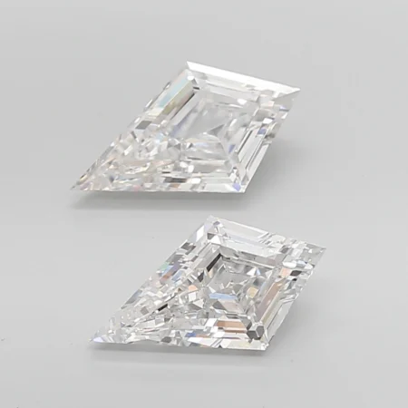 3.45 Carat F-VS2 Kite Step Cut Lab Diamond Pair (12.6x7.19mm)