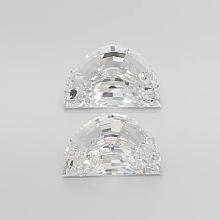 2.21 Carat F-VS1 Half Moon Step Cut Lab Diamond Pair (8.15x5.2mm)