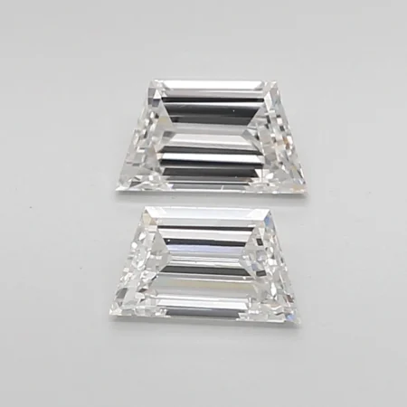 0.70 Carat F-VVS2 Trapezoid Step Cut Lab Diamond Pair (5.8x3.4mm)