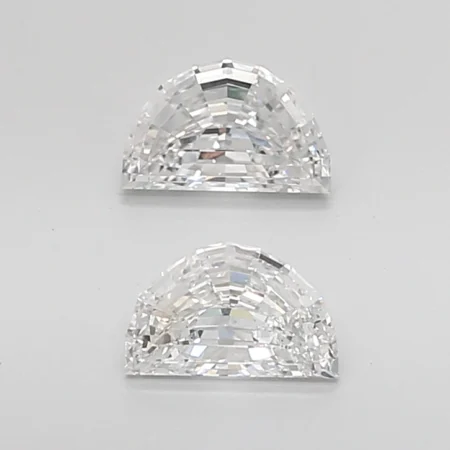 1.25 Carat F-VS1 Half Moon Step Cut Lab Diamond Pair (6.7x4.25mm)