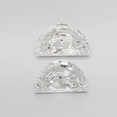 1.25 Carat E-VS1 Half Moon Step Cut Lab Diamond Pair (7x4.25mm)