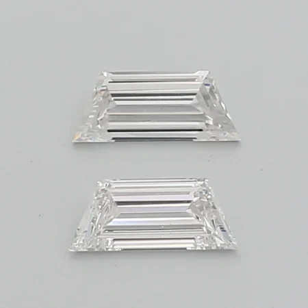 0.87 Carat F-VS1 Trapezoid Step Cut Lab Diamond Pair (7.7x3.25mm)