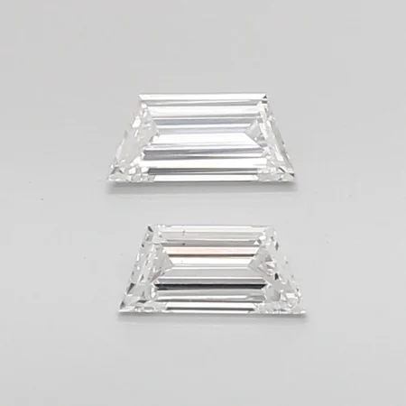 0.54 Carat F-VVS2 Trapezoid Step Cut Lab Diamond Pair (6.3x2.9mm)