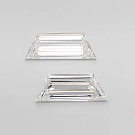 0.78 Carat E-VVS2 Trapezoid Step Cut Lab Diamond Pair (8.45x3.1mm)