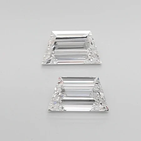 0.73 Carat E-VVS2 Trapezoid Step Cut Lab Diamond Pair (5.95x3.3mm)