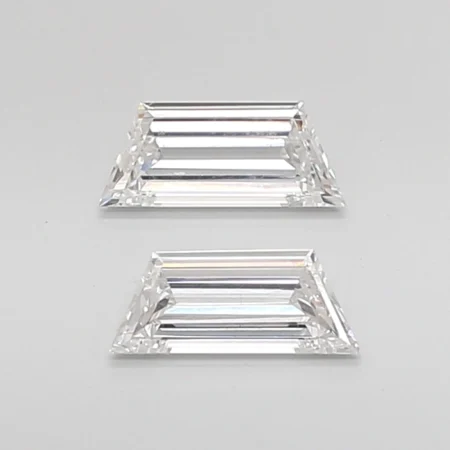 0.66 Carat E-VS1 Trapezoid Step Cut Lab Diamond Pair (7.5x3.15mm)