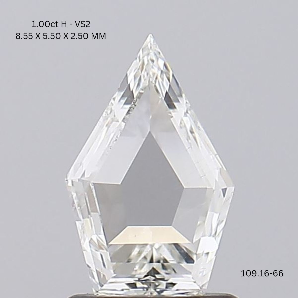 1ct Shield Diamond - VS2 Clarity - H Color - Step Cut