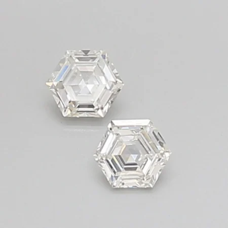 0.4CT Hexagonal Diamond Shape Matching Pair For Earrings and stud