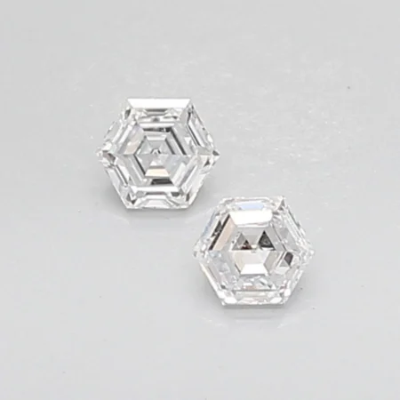 0.6CT Hexagonal Diamond Shape Matching Pair For Earrings and stud