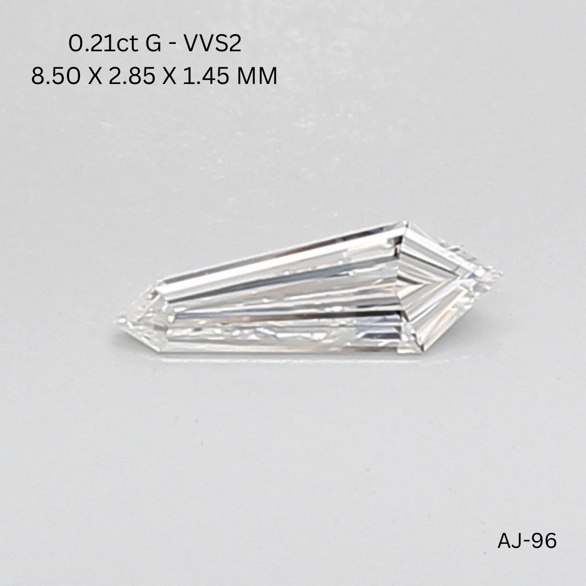 0.21ct Shield Diamond - VVS2 Clarity - G Color - Step Cut